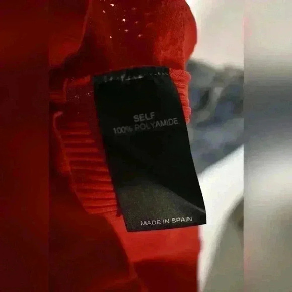 MERYLL ROGGE Red Bodycon Tech Lace Polyamide Daisy Bodycon Top Medium - Picture 3 of 6